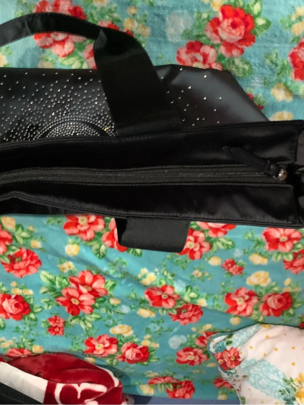 Victoria’s Secret Black Rhinestone Shine Tote Travel Bag NWT